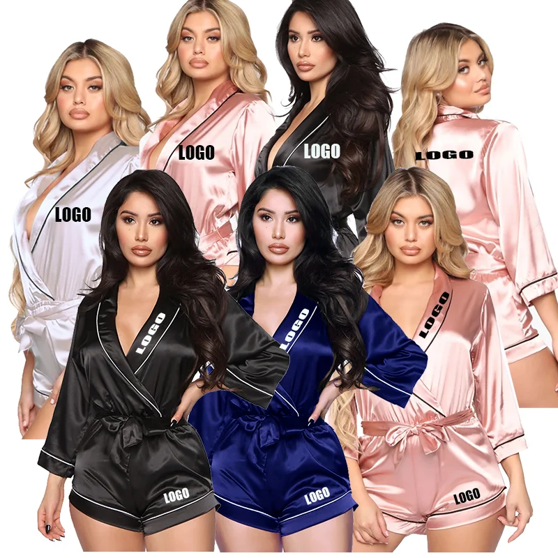 

New design onsies adult pyjama femme pyjamas silk satin winter pajamas sleepwear rompers pajama lounge wear womens robes women