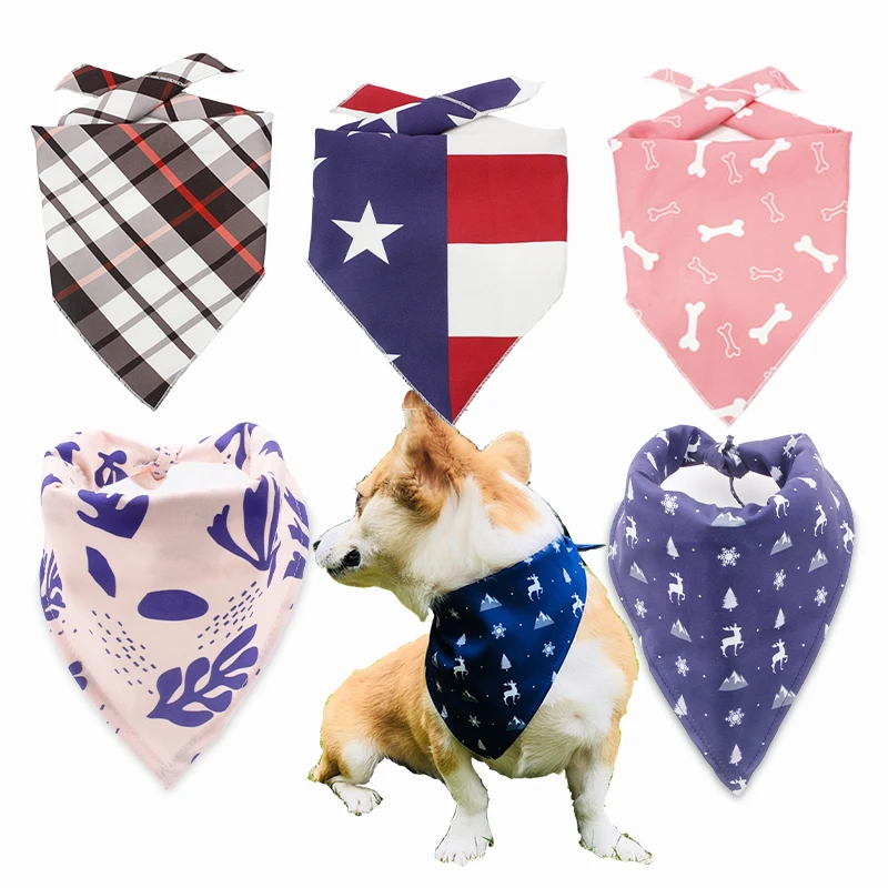 

18 styles pet neckwear dog fashion bandana with free opp package wholesale inventory, Customized color