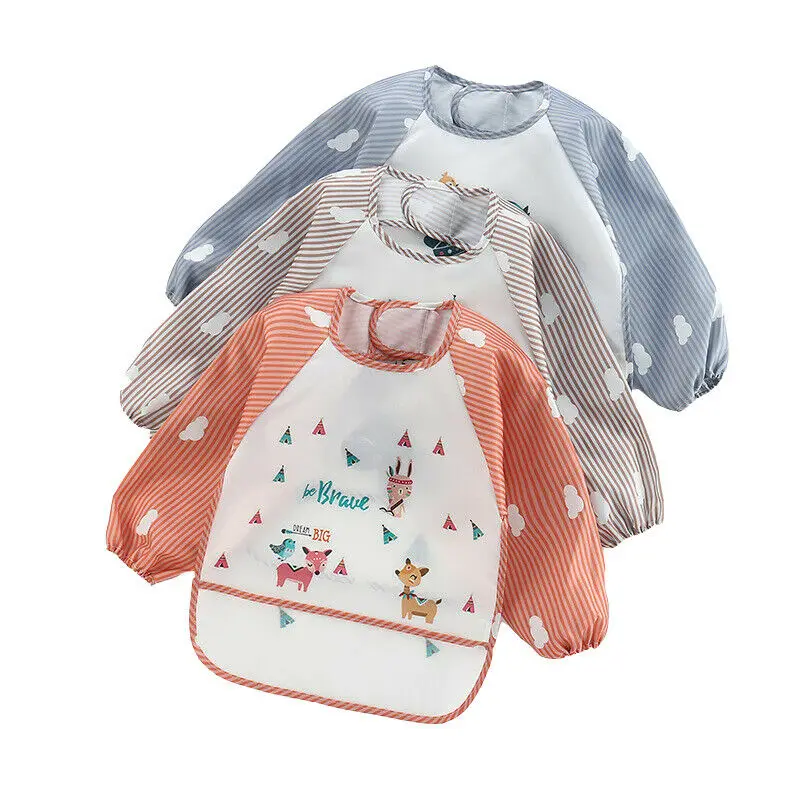 

Factory directly water proof baby feeding apron waterproof baby bib long sleeve, Web show