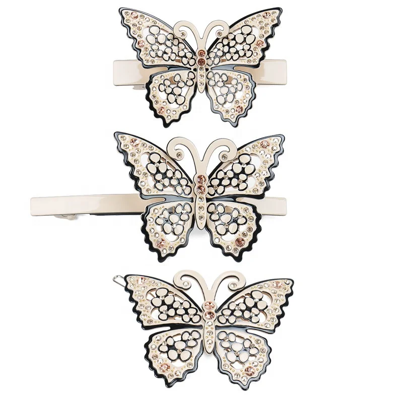 

Professional Acetate Hair Jewelry Hollow Butterfly Hairpins Wholesale Popular Hair Barrette Clip