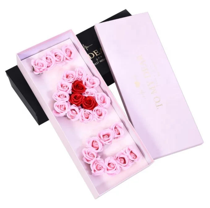 

AYOYO OEM Mother's Gift Box Gift Valentine Soap Flower 2024 Mother's Letter Flower Rectangular Rose