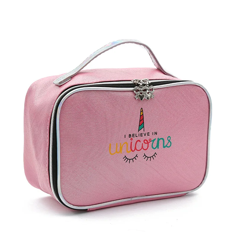 

wholesale PU leather Korean style cute logo printed custom quality travel cosmetic bags, Red/black/white/pink/purple