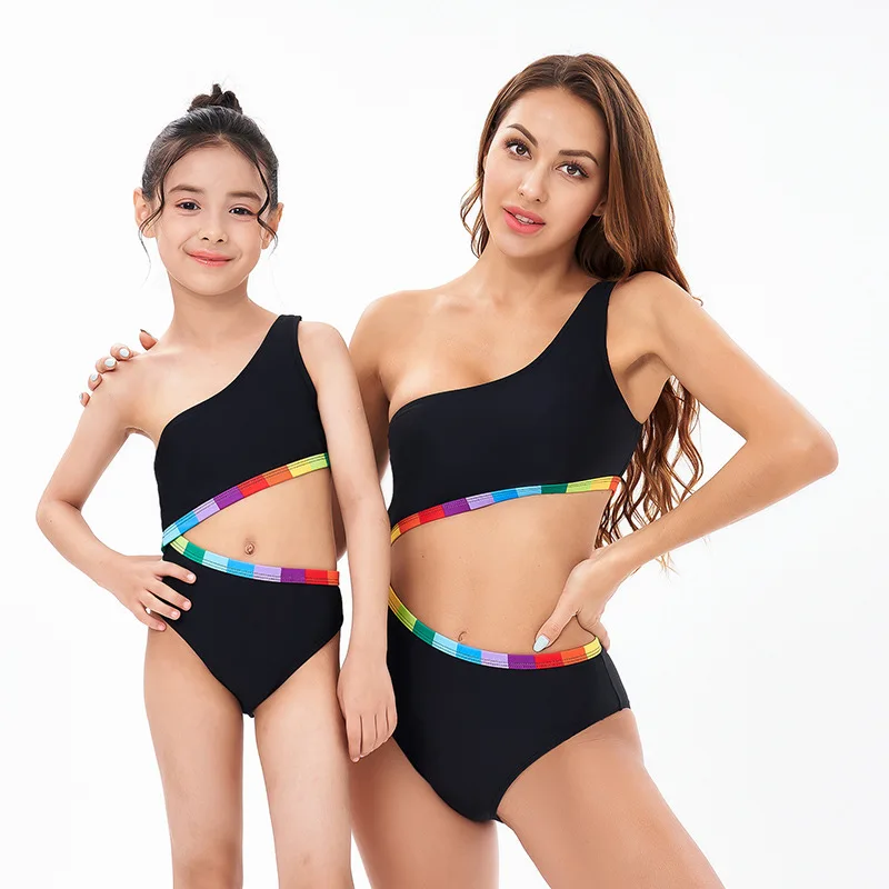 

2022 New Amazon Parent Child Bikini Sexy Mother-daughter Swimsuit One Piece Family Swimwear