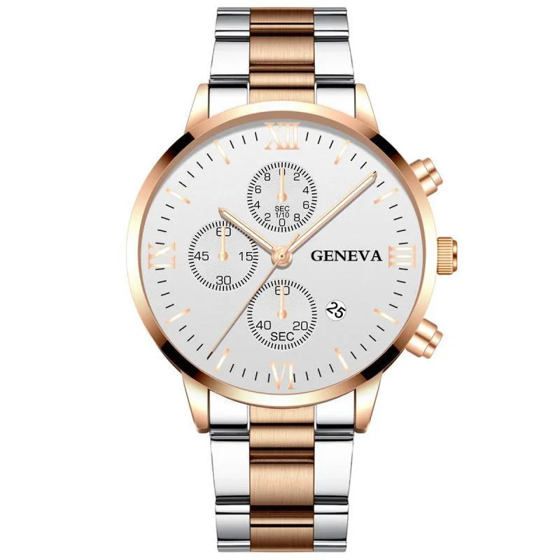 

New luxury Geneva Roman numeral color three-eye men's calendar quartz watch sport fashion casual watch reloj, 14 colors