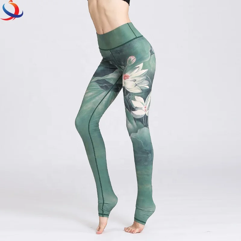 

Fit Slim Training Leggings Stretch Tummy Control Sports Running Digital Printed Sublimation Recycled Yoga Pants Women