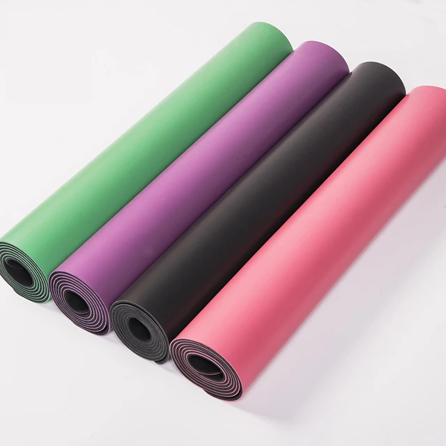 

Wholesale high quality natural PU rubber yoga mat, Purple green blue pink dark grey