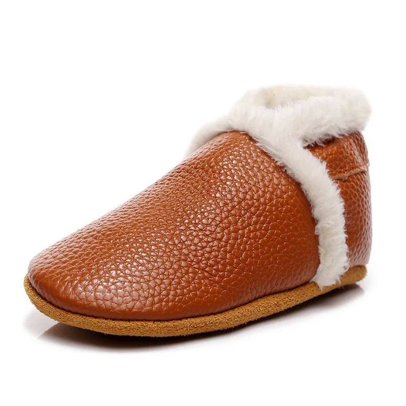 

Wholesale autumn and winter genuine leather soft sole baby cotton shoes 0-2 years old toddler shoes kids boys girls baby boots, 10 colorways