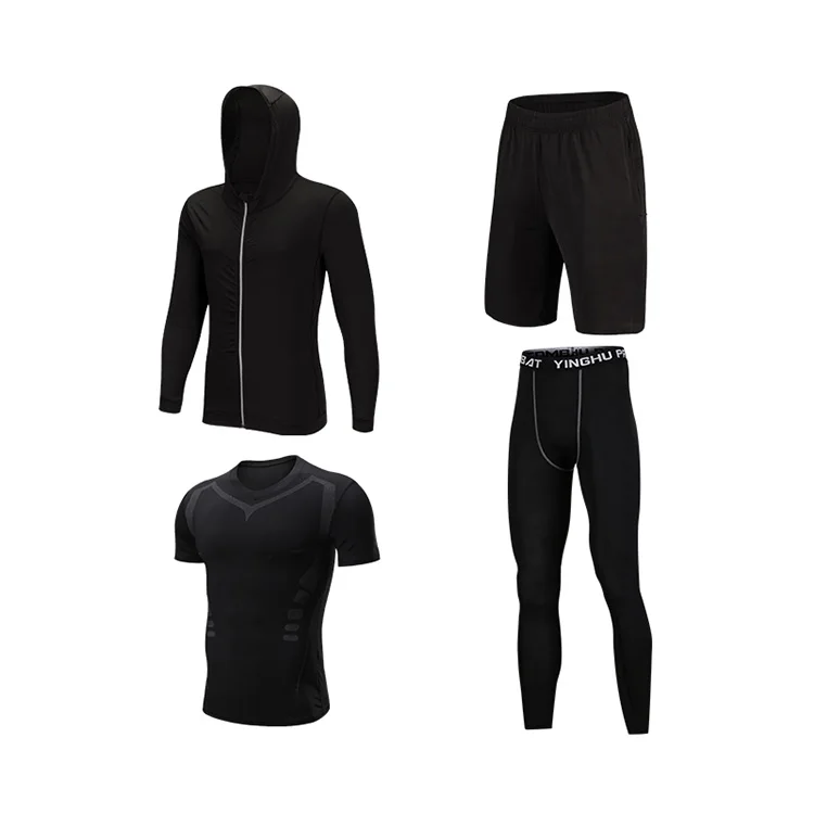 

Low MOQ High Quality 4 pieces set men Fitness Yoga Set, Customized colors