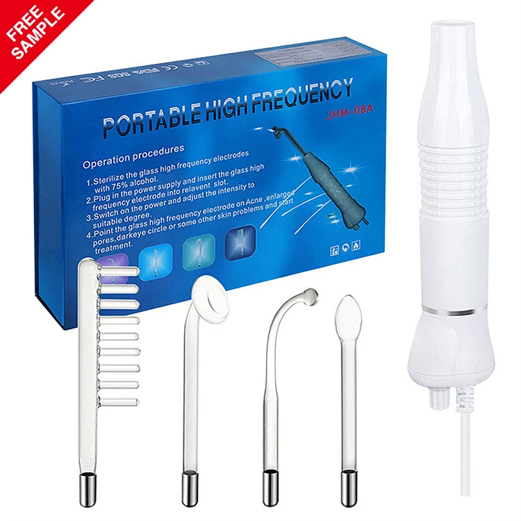 

Handheld Home use 4 in 1 Portable Face Sculpt Wand Skin Beauty Tool Massaging High Frequency Therapy Wand Facial Machine, White