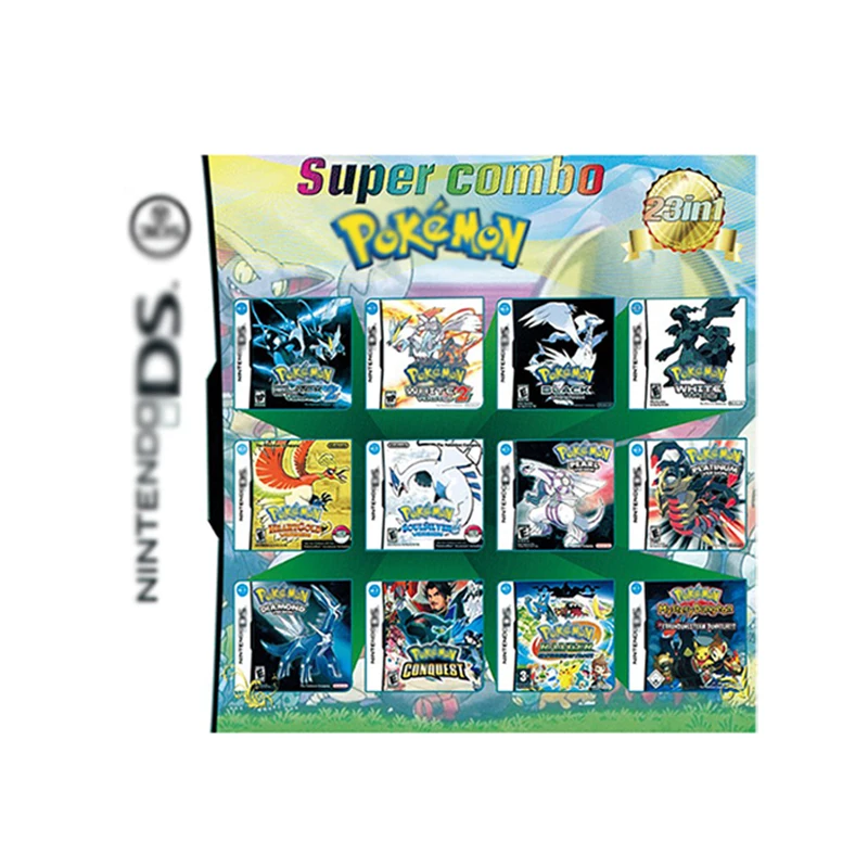 

Retro Video Games Card 23 in 1Version Game Card Game Cartridge Suitable Pokemon cards Nintendo NDS NDSI for 3DS