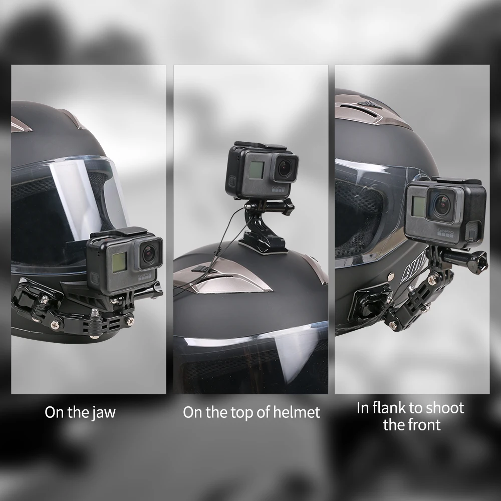 
SUREWO GoPro Accessories Motorcycle Helmet Mount for GoPro Hero 7 black 6 5 Black 4 Session 4 Silver 3+ SJ6000 YI and More 