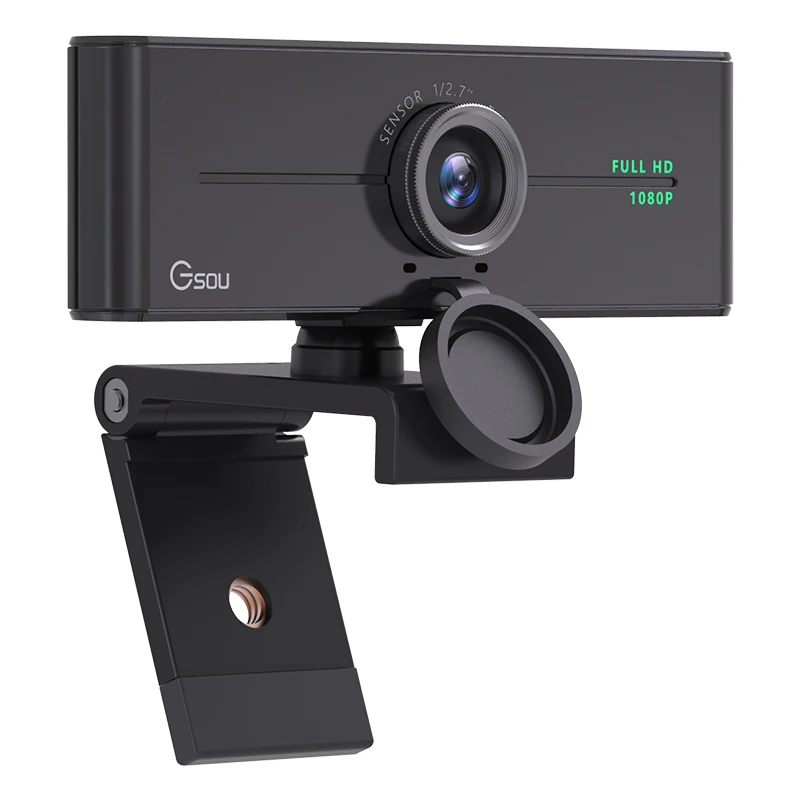 

GSOU chat online webcam cover webcam 1080P PC camera 5mp web cam support tripod for skype whatsapp youtube chat video