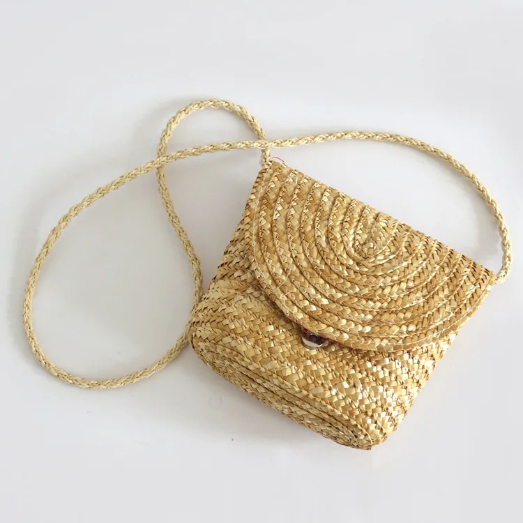 

new 2021 straw purse handbags small rattan bag kids mini purse for little girls