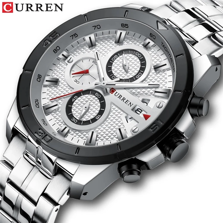 

CURREN 2020 Man Quartz Watch Waterproof Outdoor Minute Hour Chronograph Calendar Dial Male Wristwatch 8337