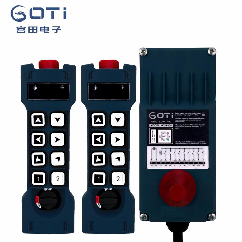 

GT-RS08 (2TX+1RX) Industrial Radio Wireless Crane Hoist Remote Control Switch 8 Channel Replace UTING F23-A+ F24-8S TELEcontrol