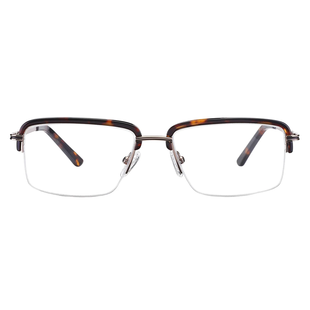 

Latest New Design Half Rim Frame Acetate with Metal Glasses Frames Optical Eye Glasses Eyeglasses Eyewear For Men