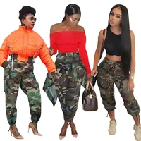 

2019 Women Latest Design Plus Size Camo Denim Jeans Camo Pants Trousers