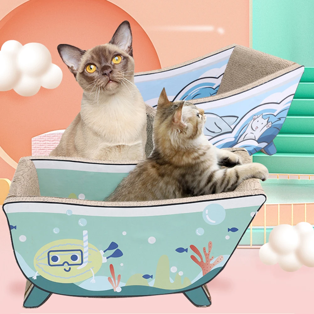 

2021 New Hoopet Bathtub Cardboard Cat Scratcher Furniture Bed Lounge, Customized color