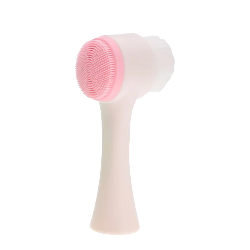 

Silicone Double-sided Facial Cleansing Brush Deep High Quality Professional Custom Make Up Brush Massage Face Brush, Customized color