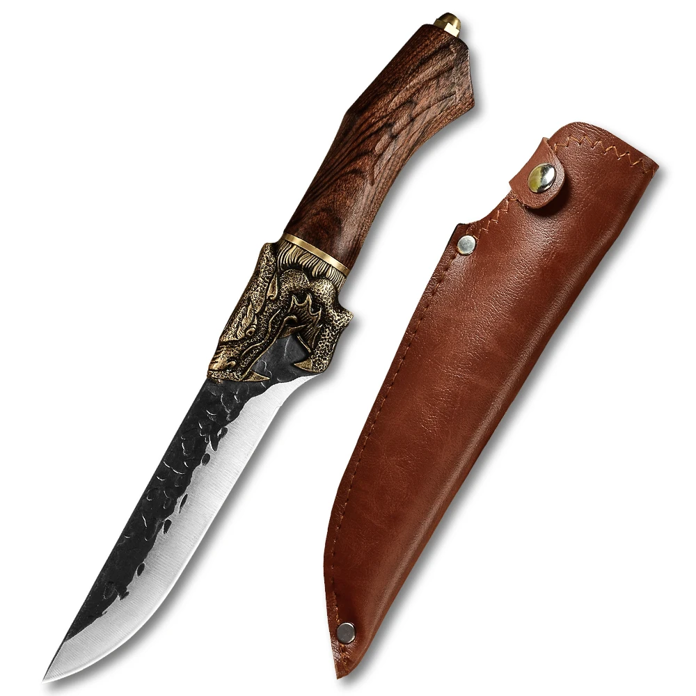 

Serbian Butcher Slaughter Handmade Knives 3mm Thick 6 Inch Camping Outdoor 7cr17 Carbon Steel Knife Forged High-carbon