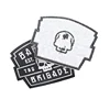 High Quality Custom Brand Logo Black Twill Fabric Sew-on Machine Embroidered Patches for Clothing