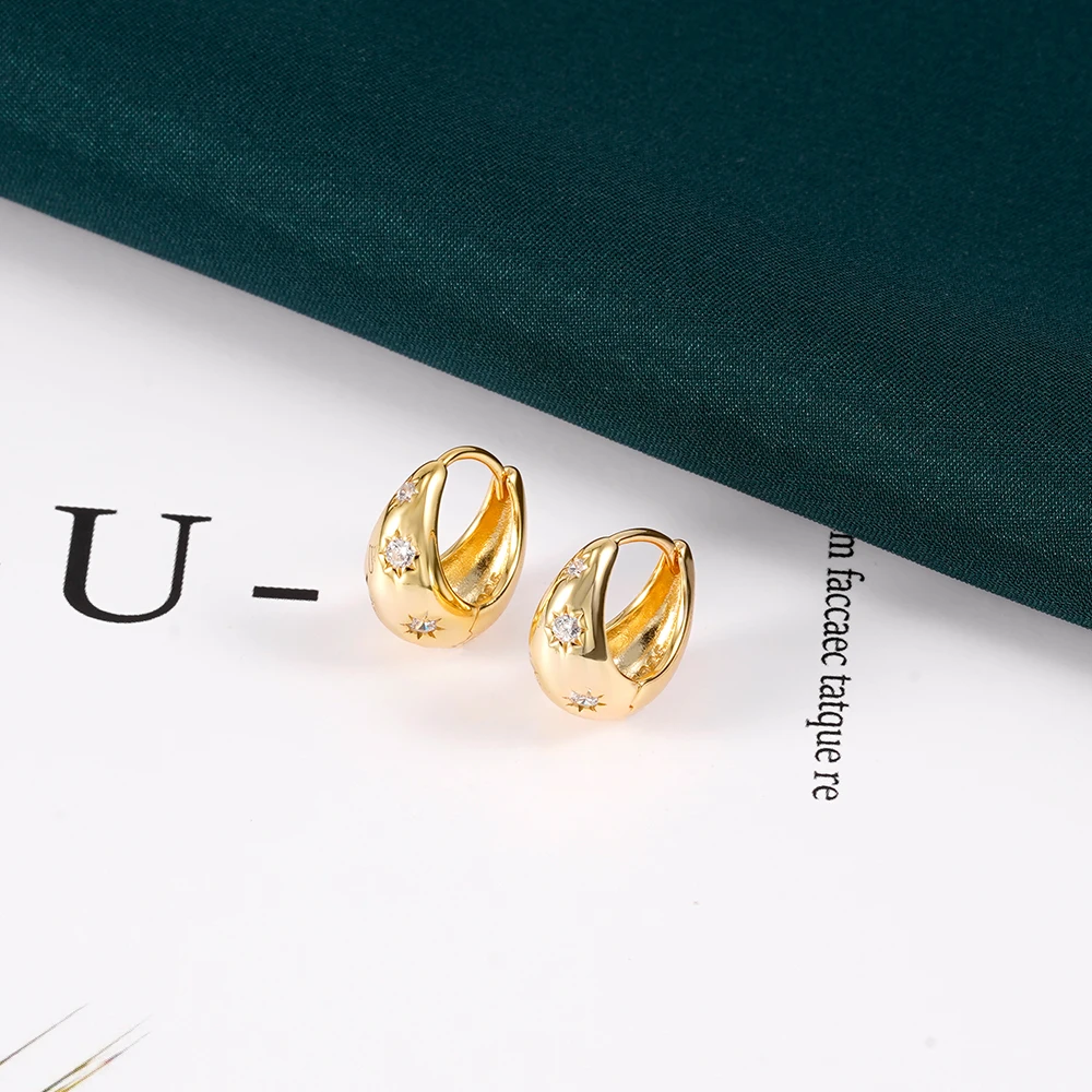 

Best Price 925 Sterling Silver 18k Gold Plated Jewelry New Earrings For Women