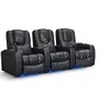 Europe Style Living Room 3 Piece Leather Double Acme Sectional Recliner Sofa