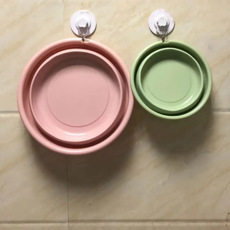 

New Arrival Lightweight Portable Washbasin Saving Space Foldable Silicon Wash Basin, Pink, green, sky blue