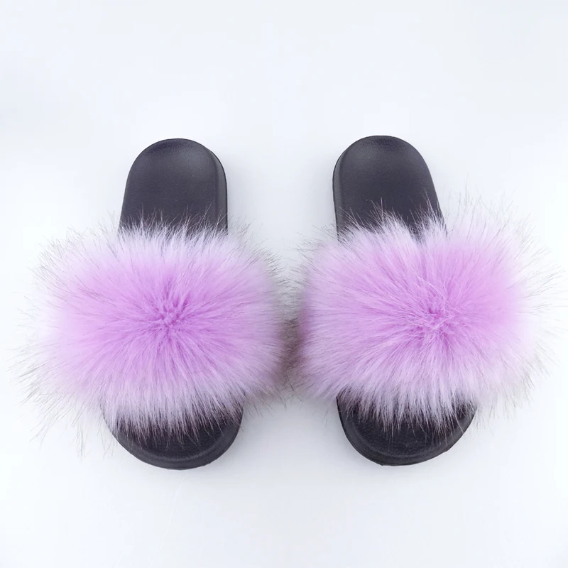 

2021 Regular Fashion soft fluffy loafers slide sandals For Woman custom logo Fur Slippers, 18colors