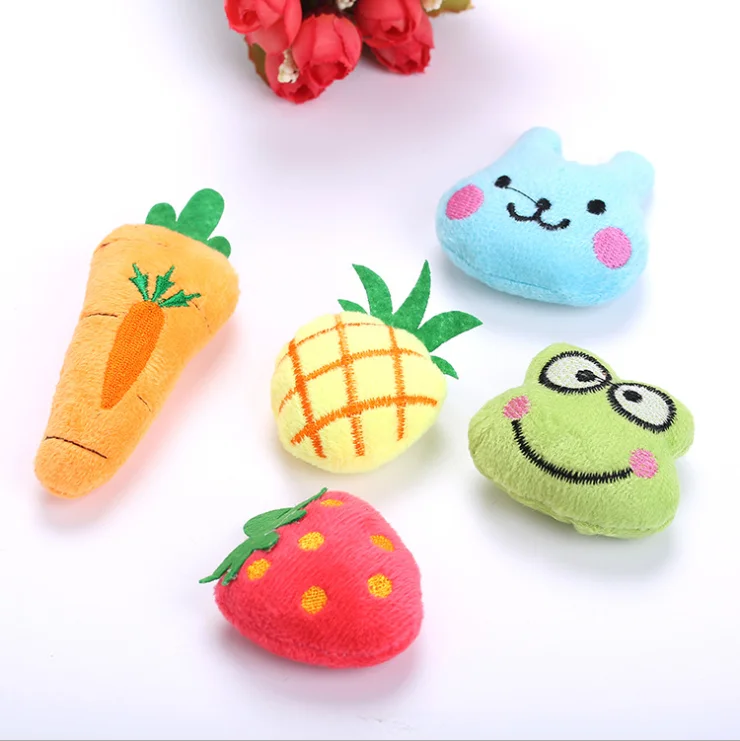 

Hot selling wholesale pet supplies cute animal and fruit shape plush cat toy within catnip for kitten in stock fast delivery, As picture