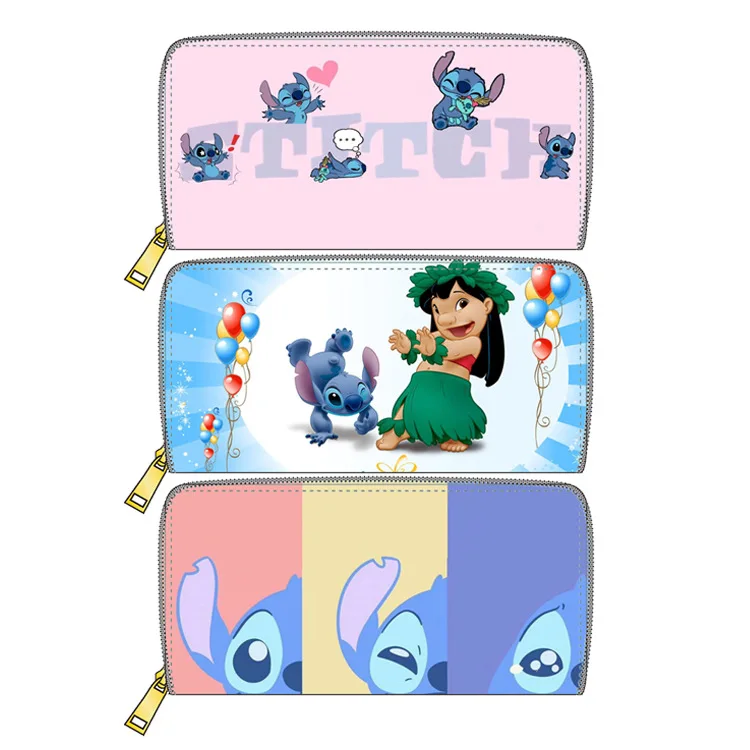 

Original Lilo and Stitch Zipper Wallet Child Coin Purse Professional PU PVC Wallets Factory Cartoon Printing Customized