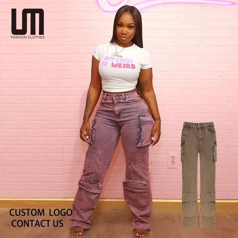 

Liu Ming Spring 2023 Women s Clothing Retro High Waist Multi Pocket Cargo Pants Casual Trouser