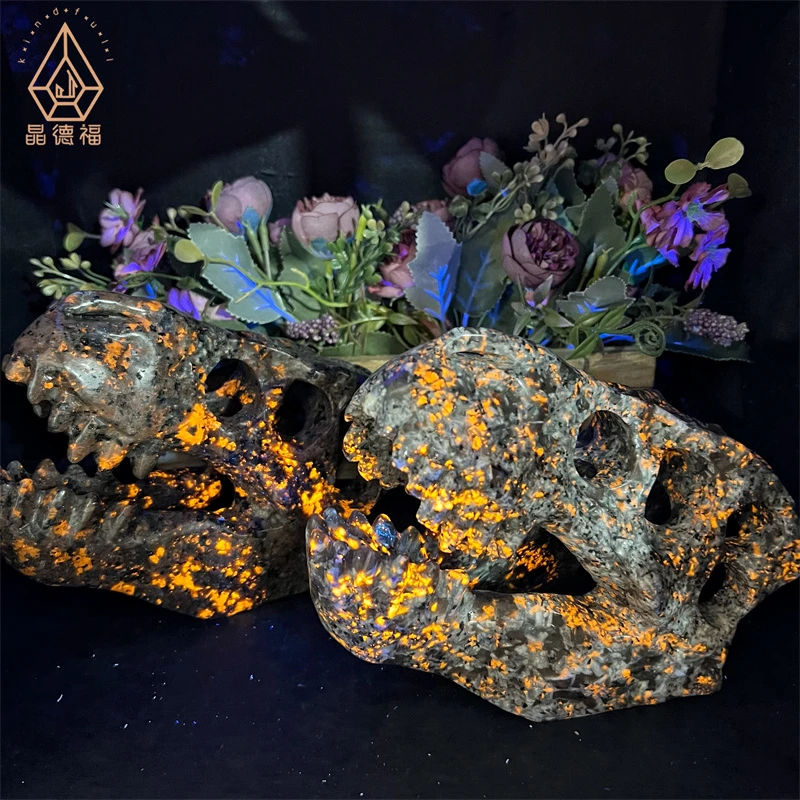 Wholesale Natural Crystals Hand Made Amazing Yooperlite T-Rex Skulls for Home Decoration