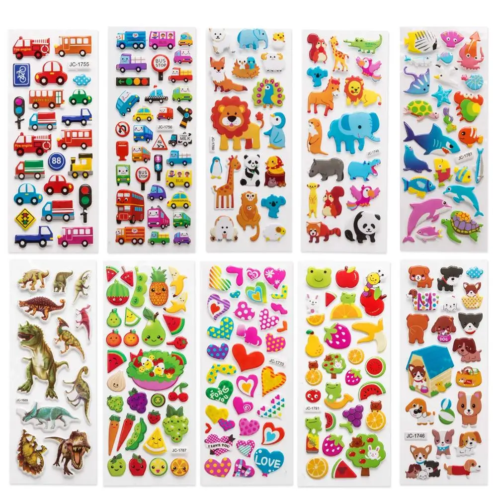 3D Puffy Stickers for Kids sticker, Bulk Stickers for Girl Boy Birthday Gift sticker, Toddlers Including Animals Stars sticker