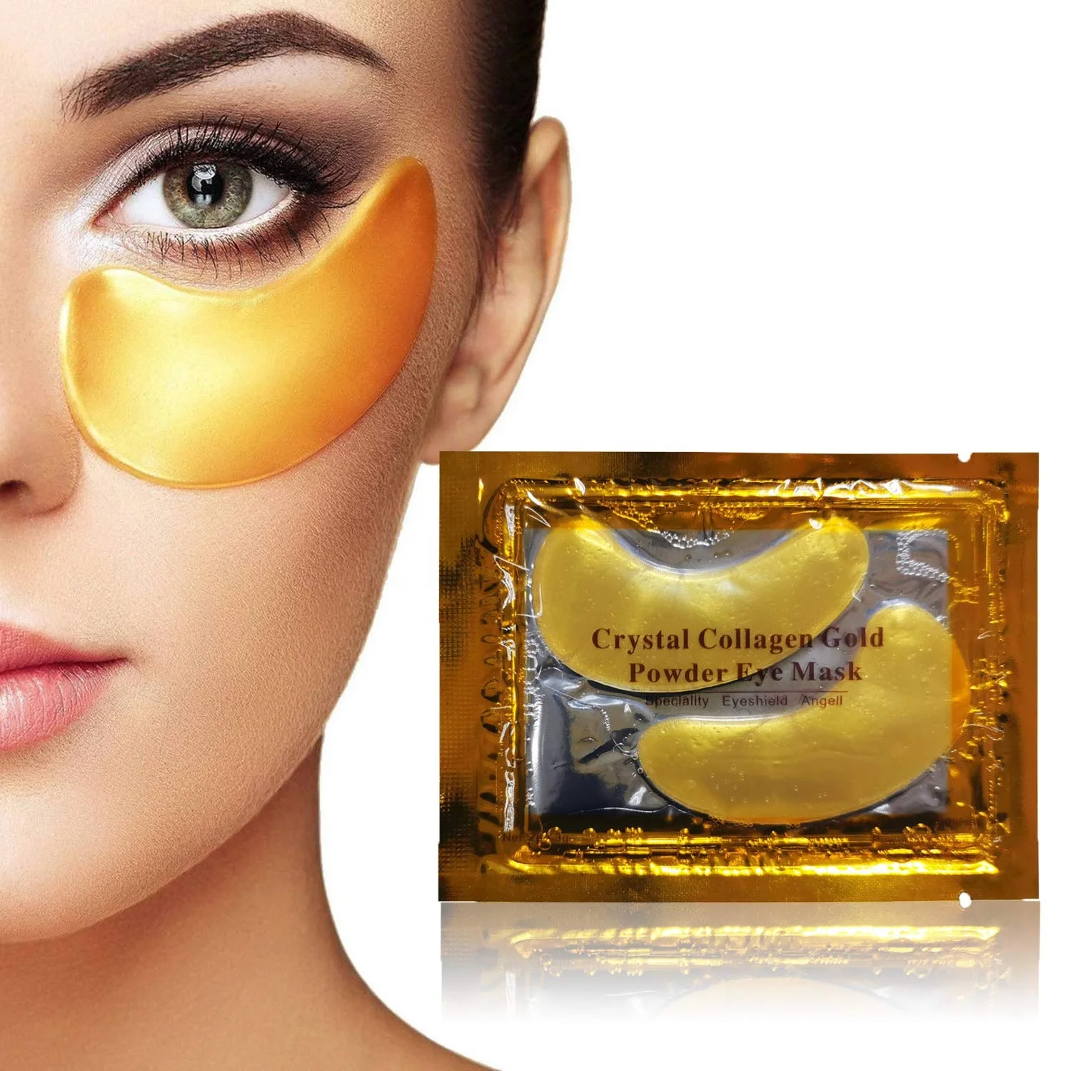 

24K Gold Collagen Under Eye Mask, Crystal Power Gel Collagen Eye Patches, Great For Anti Aging, Dark Circles & Puffiness