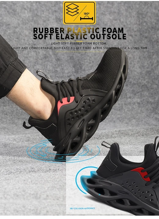 15 Years Factory Security Safety Rubber Work Boots Asphalt Sport Shoes ...