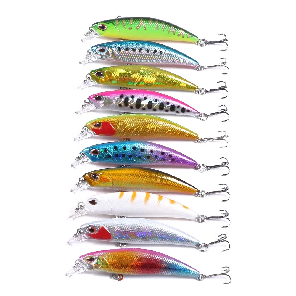 

2021 New Design Colors Hengjia 6cm 4.5g Sinking Mini Minnow Hard Bait Fishing Lures With Treble Hook, 10 colors available