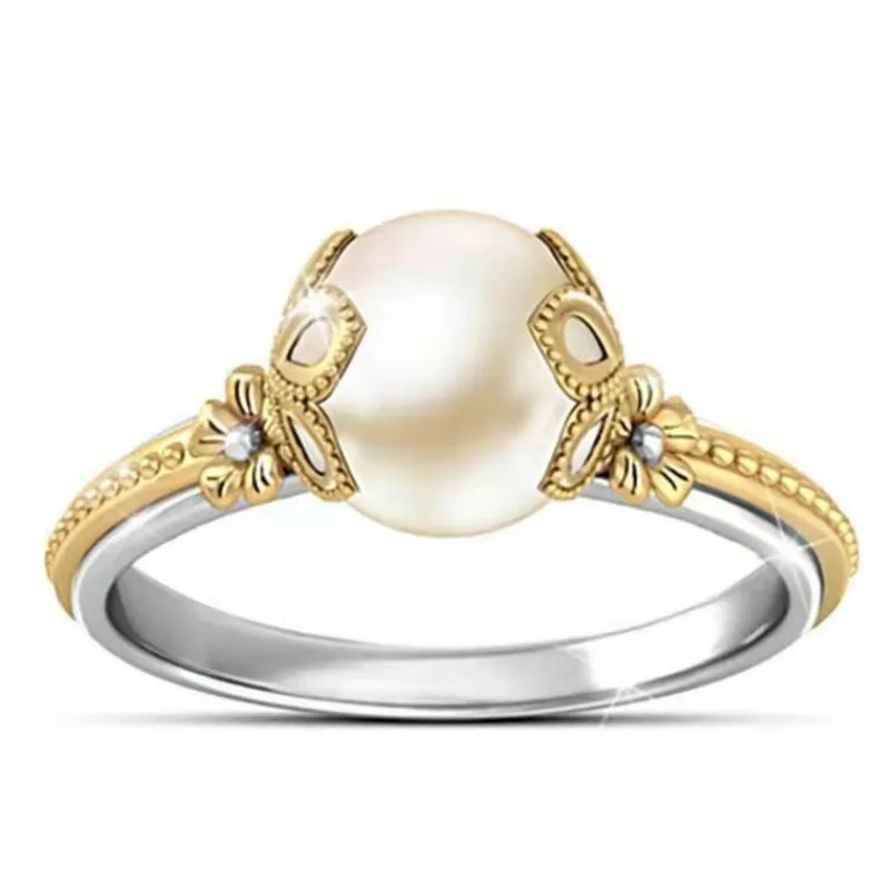 

European and American luxury simple jewelry white gemstone ladies ring