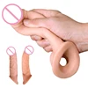 Soft Silicone Penis Extender Male Cock Extending Sleeve Reusable Condoms for Increase Length and Girth Adult Sex Toys for Men