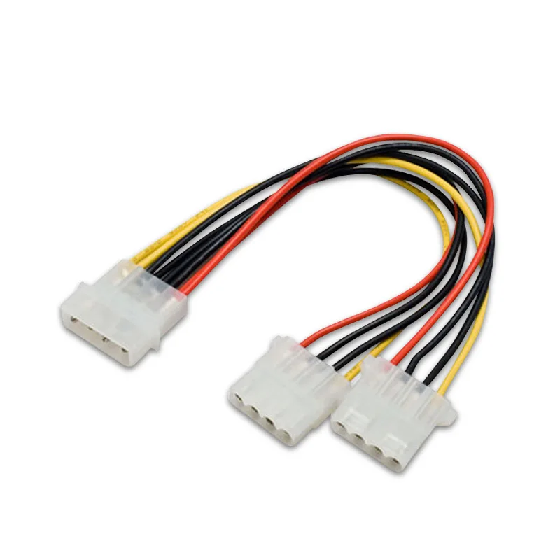 

4 pin Male to 2*4 pin Female power extension cable,IDE 4pin 1 to 2 splitter cable adapter converter cord for PC Computer