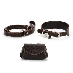 Pet Luxury Products Genuine Leather Dog Collars Wi