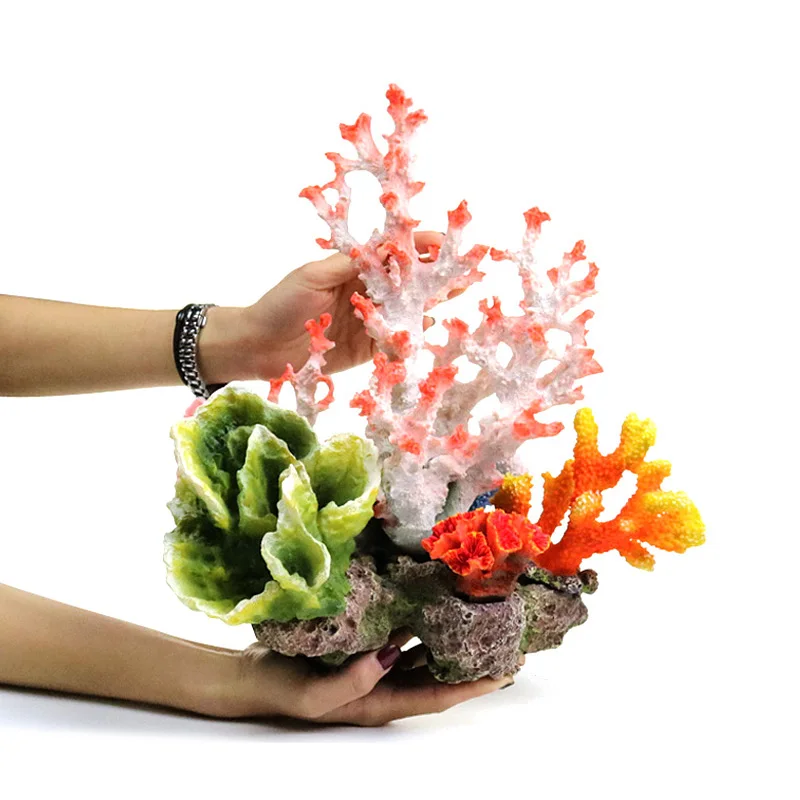 

Simulation coral reef landscape rockery shell fake coral aquarium decoration aquarium box ornaments seawater tank set