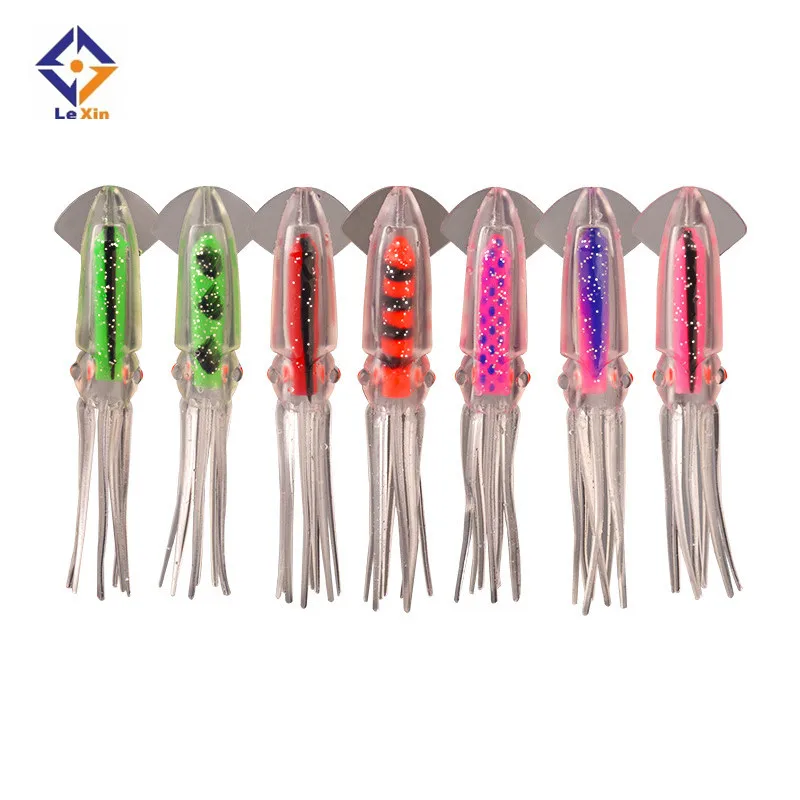 

Lexin 13cm/13g Colorful Rubber soft octopus trolling lure squid skirts octopus jigging fishing soft baits lure, 7color