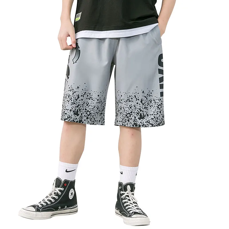 

Hot Selling Good Quality Transfer printing Half Custom Luxury Sports Pants, Black/light gray