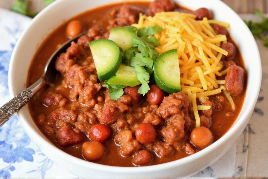 Step-by-step chili cooking process