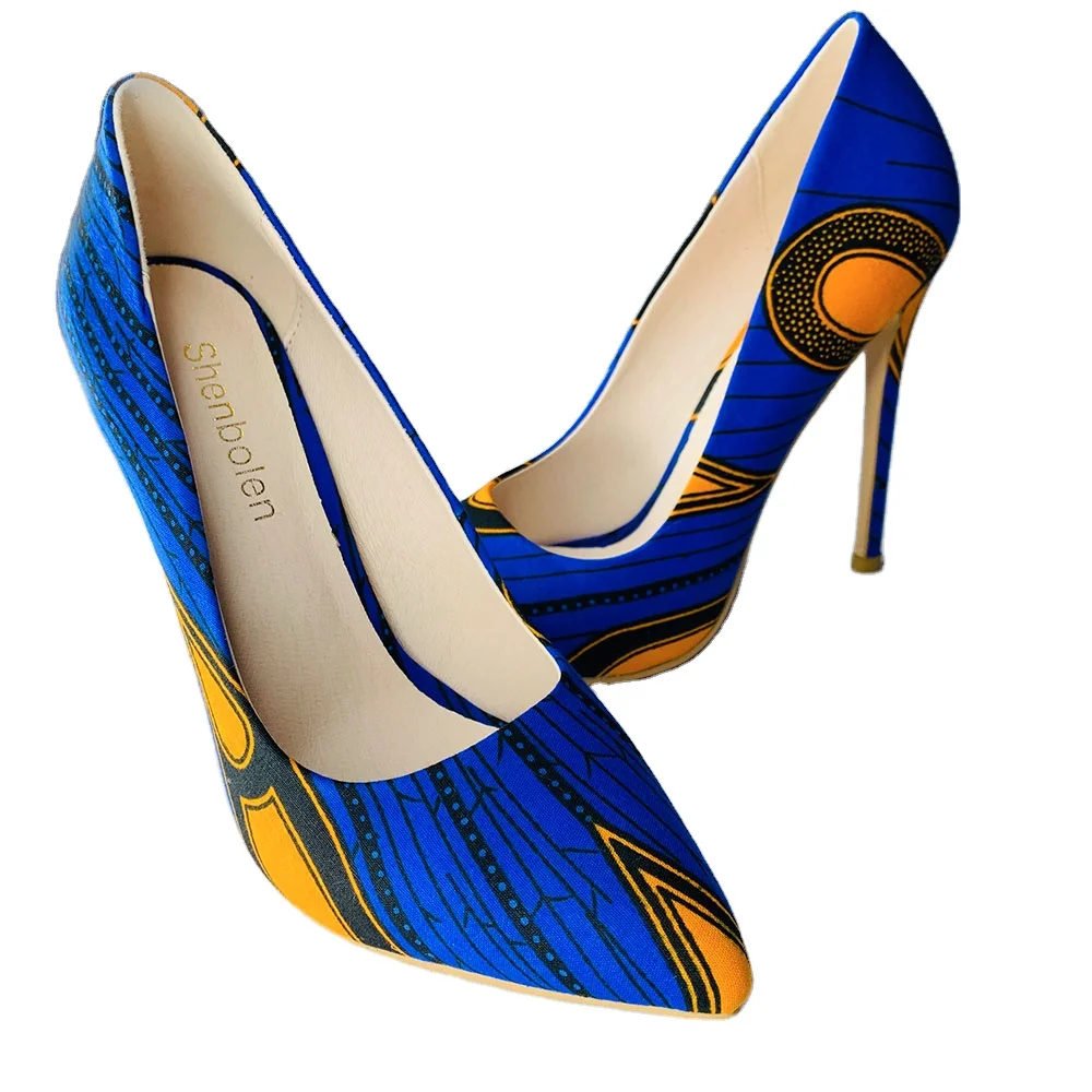 

Factory Wholesale Women Heel Shoes Fashionable Blue Color Elegant Pump Shoes Lady High Heel Shoes, Customized