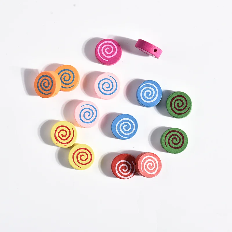 

Round Lollipop shape Painted baby Decorative Accessory Wooden Beads, Multi colors