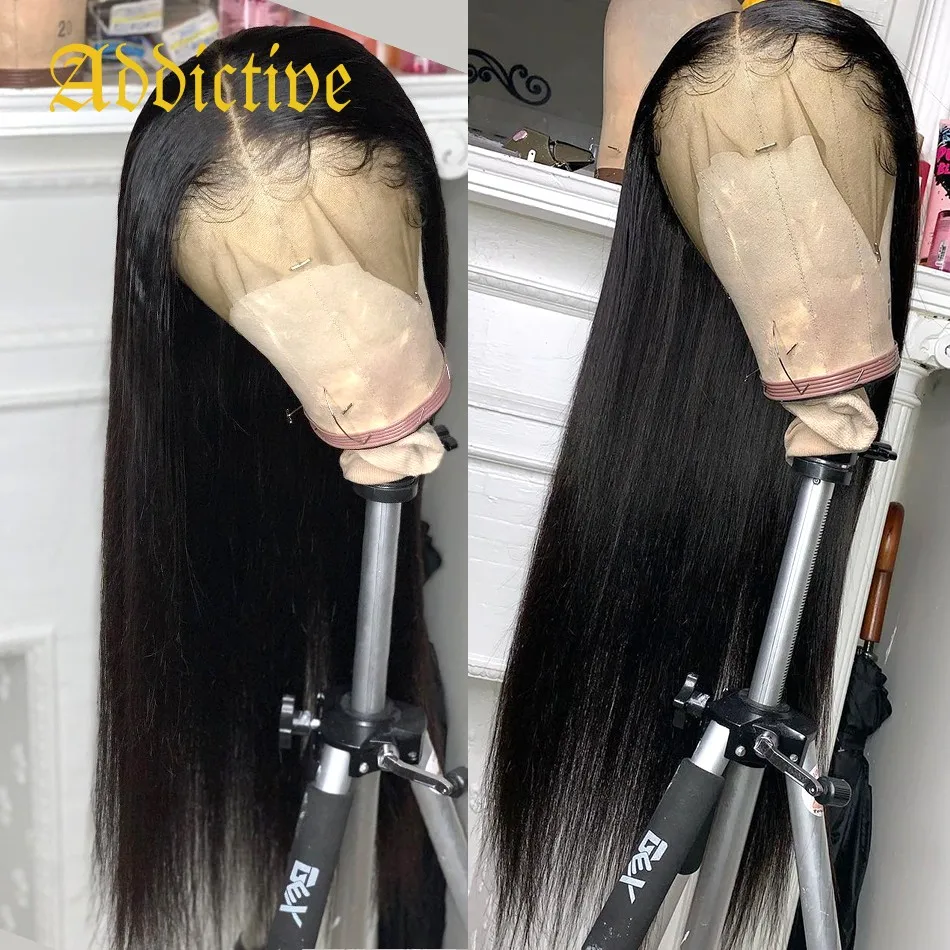 

Straight Lace Front Human Hair Wigs 13x4 Frontal Wig for Black Addictive Glueless Peruvian Women 30 40 Inch Swiss Lace 8-40 Inch