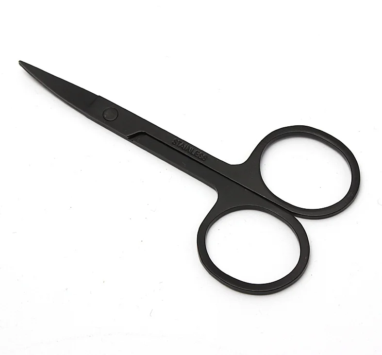 

Custom cosmetic stainless Steel silver / rose gold/black eyebrow eyelash scissors, Sliver black gold