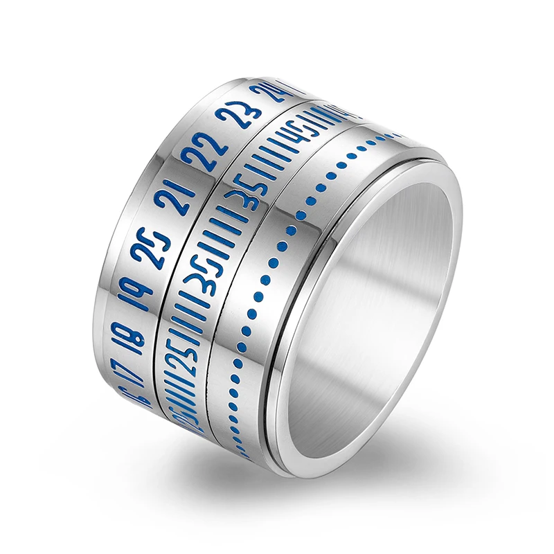 Creative luminous time ring  jewelry women stainless steel custom ring for men